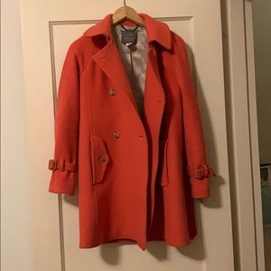 J. Crew Stadium Cloth Pea Coat - Salmon - size 0